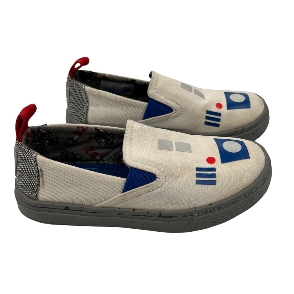 TOMS x Star Wars R2D2 Print Luca Slip-On Loafer Sneaker Shoes Size 12 Youth